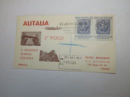 ITALY FIRST FLIGHT COVER ROMA - LONDON TO U.K. - Ohne Zuordnung