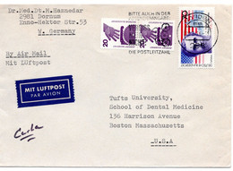 55913 - Bund - 1976 - 70Pfg Carl Schurz MiF A. LpBf. NORDEN -> Boston, MA (USA) - Briefe U. Dokumente