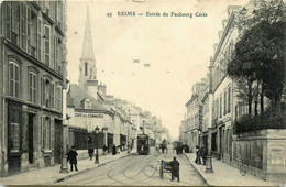 Reims * Entrée Du Faubourg Cérès * Tramway Tram * Café Du Commerce - Reims