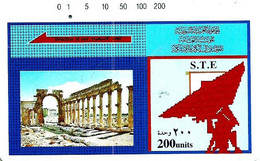 SYRIA 200 UNITS RUINS OF PALMYRA  SATELLITE DISH TAMURA READ DESCRIPTION - Syrien