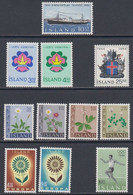 1964 ** Islande (sans Charn., MNH, Postfrish) Complete Yv 332/42  Mi 377/87  FA 414/24 - Années Complètes