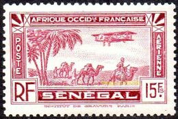 Sénégal N° PA 11 ** Avion Survolant L'Afrique Le 15f Brun-carminé - Poste Aérienne