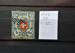 12 - 21 // Suisse - Schweiz N°17II - B3  - Cote : 380 FCH - 1843-1852 Federale & Kantonnale Postzegels