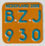 License Plate-nummerplaat-Nummernschild Moped-wheelchair Nederland-the Netherlands 2008 - Plaques D'immatriculation