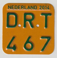 License Plate-nummerplaat-Nummernschild Moped-wheelchair Nederland-the Netherlands 2014 - Plaques D'immatriculation