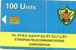 ETHIOPIA 100 UNITS LOGO FROMT SATELLITE DISH BACK CHIP MINT READ DESCRIPTION !! - Etiopia