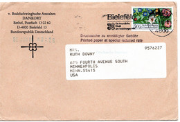 55924 - Bund - 1988 - 50Pfg. WoFa Blumen '85 EF A. DrucksBf. Zu Erm. Gebuehr BIELEFELD -> Minneapolis, MN (USA) - Autres & Non Classés