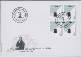 Suisse - 2020 - Tag Der Briefmarke • Basel - Viererblock - Ersttagsbrief FDC U4 ET - Cartas & Documentos