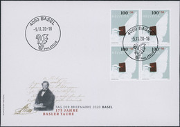 Suisse - 2020 - Tag Der Briefmarke • Basel - Viererblock - Ersttagsbrief FDC U4 ET - Brieven En Documenten