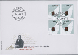 Suisse - 2020 - Tag Der Briefmarke • Basel - Viererblock - Ersttagsbrief FDC U4 ET - Lettres & Documents
