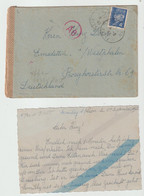 4759 Lettre 1943 WW2 Censure Zensur Censored Pétain Cachet AE VERVINS Semilly Sous Laon Dorn Emsdetten Westphalen - Kriegsmarken