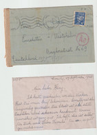 4761 Lettre 1943 WW2 Censure Zensur Censored Pétain Cachet AE LAON PLATEAU Semilly Sous Laon Dorn Emsdetten Westphalen - Guerre (timbres De)