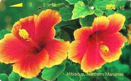 NORTHERN MARIANA ISLANDS 10 U SAIPAN HIBISCUS FLOWER Issued 1993 NMN-MM-05 ISSUED 1993 TAMURA USED READ DESCRIPTION !! - Marianen