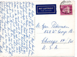 55934 - Berlin - 1957 - 40Pfg. Bauten EF A. LpAnsKte. BERLIN -> Chicago, IL (USA) - Brieven En Documenten