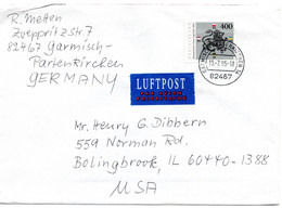 55935 - Bund - 1995 - 400Pfg. Heinrich Der Loewe EF A. LpBf. GARMISCH-PARTENKIRCHEN -> Bolingbrook, IL (USA) - Cartas & Documentos