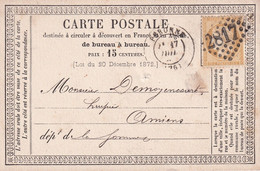 FRANCE 1874   ENTIER POSTAL/GANZSACHE/POSTAL STATIONERY CARTE PRECURSEUR DE PERONNE - Tarjetas Precursoras