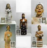 Brazil 2016 Complete Series With 5 Maximum Card Master Dona Izabel Mendes's Doll Art Sculpture Ceramics - Muñecas