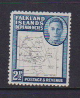 FALKLAND  ISLANDS   DEPENDENCIES    1946    King  George  V1   2 1/2d  Black  And  Deep  Blue    MNH - Islas Malvinas