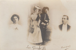 LES TROMBETTA - BELLE CARTE PHOTO ENSEMBLE ET SEPARES D'UN COUPLE DE COMIQUES -2 SCANNS -  A VOIR !!! - Theatre, Fancy Dresses & Costumes