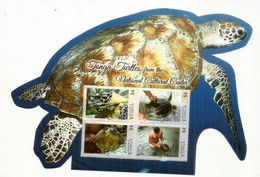TORTUES,Odd Shape 4v In Turtle Shape (Tonga National Cultural Center) Bloc-feuillet Neuf ** / MS Mnh Mint ** - Tonga (1970-...)
