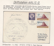 USA Driftstation ARLIS-II Cover  Apil 1 1962 Signature Station Leader (DRB155) - Estaciones Científicas Y Estaciones Del Ártico A La Deriva