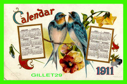 CALENDAR, CALENDRIER 1911 - CIRCULÉE EN 1910 - DOS 3/4 - - Small : 1901-20