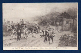 Atrocités Allemandes. Paysans Fuyant Leur Village Incendié. Franchise 11è Bataillons De Chasseurs, Annecy. Octobre 1914 - War 1914-18