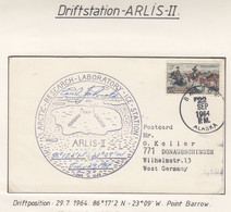 USA Driftstation ARLIS-II Cover JULY 29 1964 Signature Station Leader (DRB158) - Estaciones Científicas Y Estaciones Del Ártico A La Deriva