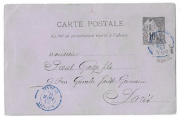 REUNION Entier Carte Postale 10c.Col. Gén. St-DENIS 24 FEVR. 92 Pour PARIS Transit MARSEILLE A LYON SPECIAL 23 MARS 92 - Non Classificati