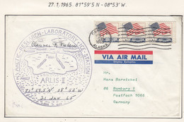 USA Driftstation ARLIS-II Cover 21 JAN 1965 Signature Station Leader (DRB158A) - Stations Scientifiques & Stations Dérivantes Arctiques