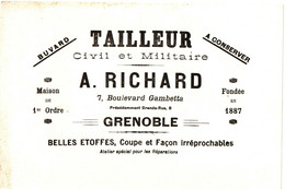 TAILLEUR CIVIL ET MILITAIRE . RICHARD . GRENOBLE - Textile & Vestimentaire