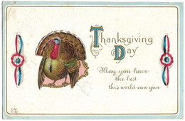 Cpa Gaufrée Embossed, THANKSGIVING DAY - Dinde Turkey - Thanksgiving