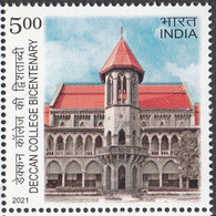 INDIA 2021 BICENTENARY, DECCAN COLLEGE, Graduate Institution Of Education, 1v MNH(**) - Unused Stamps