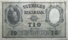 Suède - 10 Kronor - 1958 - PICK 43f.5 - TTB - Svezia