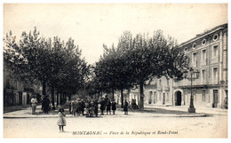 34 MONTAGNAC - Place De La République Et Rond-point - Montagnac