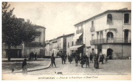 34 MONTAGNAC - Place De La République Et Rond-point - Montagnac