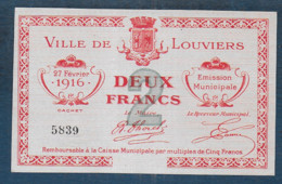 Ville De  LOUVIERS  -  Billet De 2  Francs - Notgeld