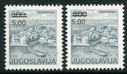 YUGOSLAVIA 1986 Surcharge 5.00 On 8 D. Both Perforations MNH / **.  Michel 2155A,C - Nuovi