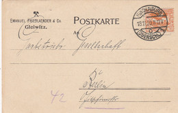 Deutsches Reich Haute Silesie Postkarte 1920-21 - Brieven En Documenten