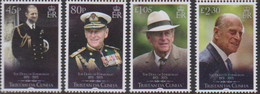 TRISTAN DA CUNHA, 2021, MNH, ROYALTY, PRINCE PHILLIP, OFFICERS, 4v - Familias Reales