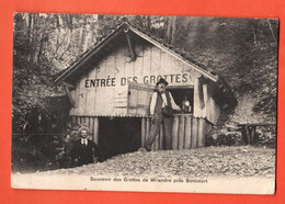 ZEA-04 RARE Souvenir Des Grottes De Milandre Près Boncourt,Entrée Des Grottes, ANIME.Burgy 2037,Petite Fente Bas Droit - Boncourt