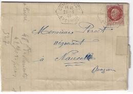 COMBROUZE Aveyron Lettre 1,50 F Pétain Yv 517 Agence Postale Hexagone Pointillé F4 Ob 24 3 1944 - 1921-1960: Moderne