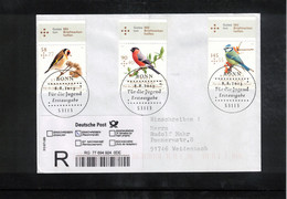 Deutschland / Germany 2013 Birds Interesting Registered Letter - Uccelli Canterini Ed Arboricoli