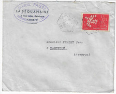 LARROQUE DES ARCS Lot Lettre Entête SEQUANAISE 25c Europa Yv 1309 Ob 13 10 1961 Agence Postale Hexagone Pointillé F7 - Covers & Documents