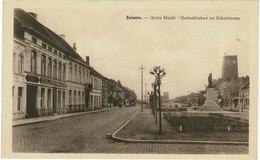 Zelzate - Grote Markt: Gedenkteken En Schiettoren Gildenhuis - Zelzate