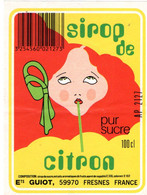 Etiquette Guiot - Sirop De Citron (59970 Fresnes )be - Other