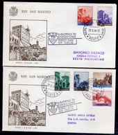 REPUBBLICA DI SAN MARINO 1966 VEDUTE VIEWS SERIE COMPLETA COMPLETE SET FDC FAIP VIAGGIATA - FDC