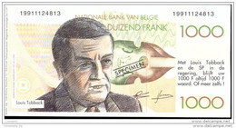 Bankbiljet 1000Fr Verkiezingspropaganda 1991, Tobback, Verhofstadt, Van Rompuy (MT6) - [ 8] Specimen