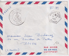 GUERRE ALGERIE / POSTE NAVALE - 1962 - ENVELOPPE FM De NEMOURS MARINE (TLEMCEN) - CACHET HEXAGONAL - War Of Algeria