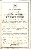 1 Litho Eugénie Augusta Verbuecken  Decédée Anvers 1867 à 19 Ans  Eglise De Berchem - Avvisi Di Necrologio